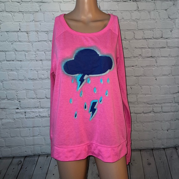 Xhilaration Tops - Xhilaration Pink & Blue Thunder Cloud long sleeve shirt size XL